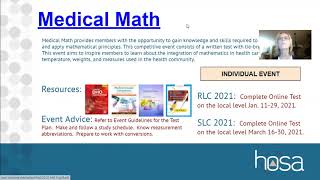 WI HOSA Health Science Events Resource Guide 2020 2021