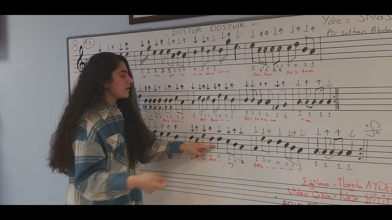 DERS 44.DOSTUM DOSTUM NOTA ,SOLFEJ VE ÇALINMASI BAĞLAMA DÜZENİ