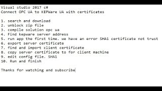 Visual studio 2017 C# OPC UA connect to kepware server with certificate