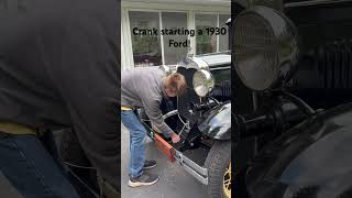 Crank Starting a 1930 Ford Model A! #antiquecars #1930 #modelaford