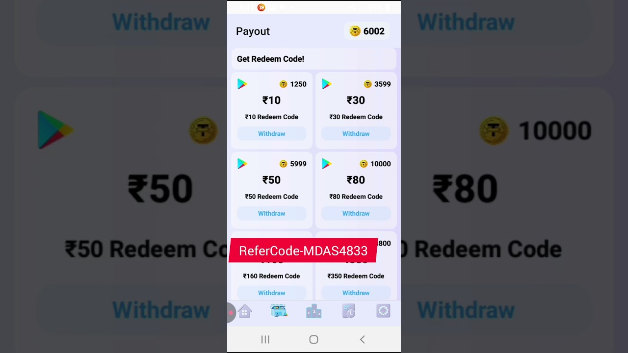 Diamond wala app free redeem code 30₹. refer code:- MDAS4833