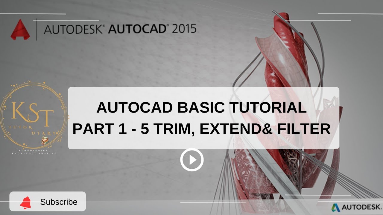 AutoCAD Basic Tutorial Part1 -5. Trim,Extend&Filter - YouTube