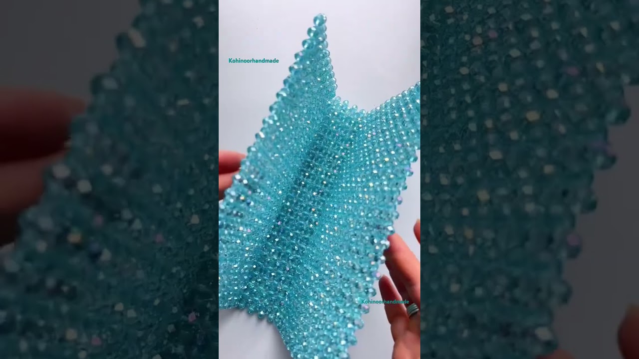 Blue Crystal Bead Bag – Handmade Luxury 