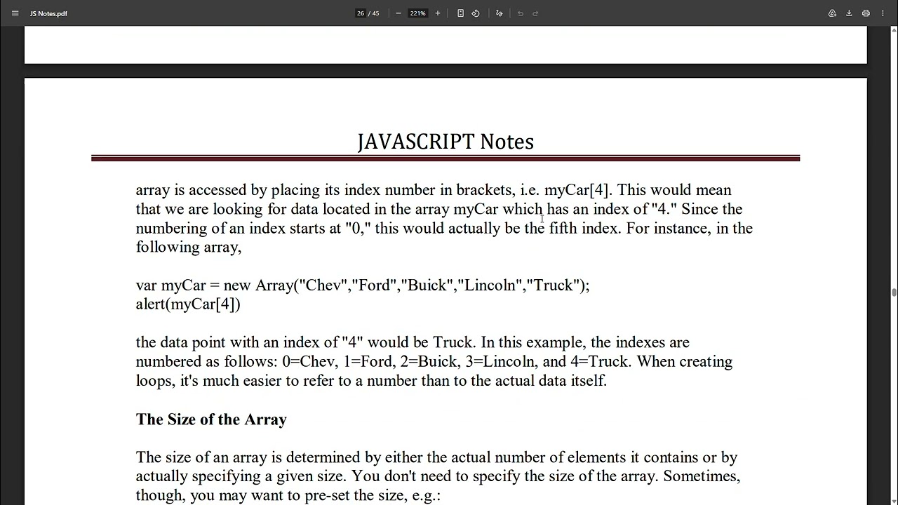 2026 01 15 learning Javascript