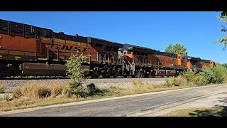 😎 4-Unit BNSF Stack Racing East! 👍 ( High-Def!)