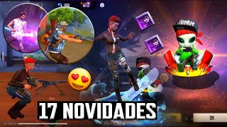 17 NOVIDADES DA ATUALIZAÇÃO DO FREE FIRE, NOVA ARMA, NOVOS PERSONAGENS, 2 PISTOLAS NA MÃO E MAIS