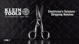 Klein Tools 2100-9 Electricians Scissors Stripping Notches 