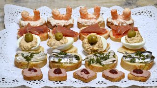 CANAPÉS frios FÁCILES y RÁPIDOS | 7 tipos de Montaditos