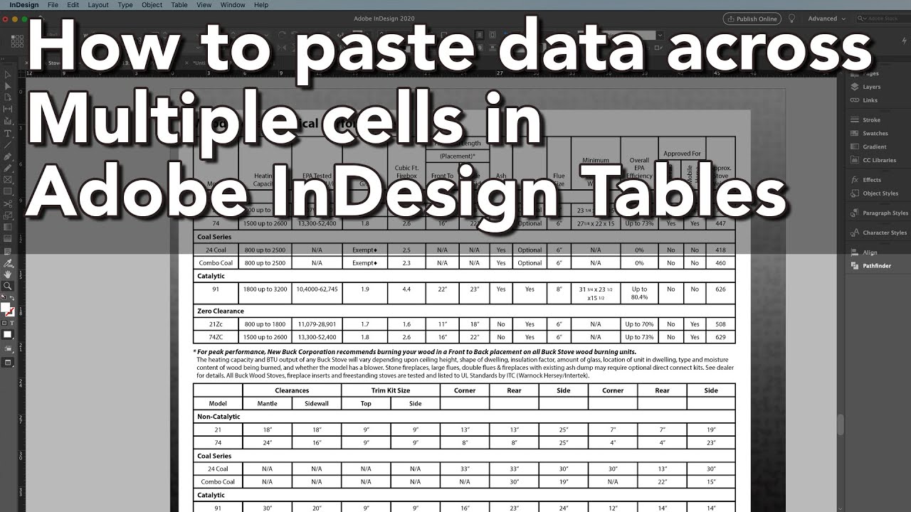 How To Paste Data Across Multiple Cells In InDesign Tables YouTube How To Paste Data Across Multiple Cells In InDesign Tables YouTube