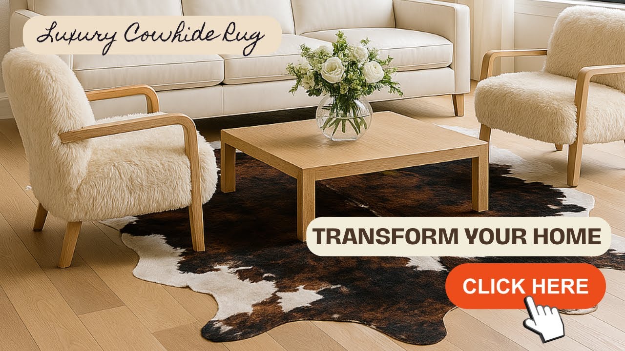 Extra Large Tricolor Cowhide Rug | Real Natural Rug | Western & Modern Ranch Decor