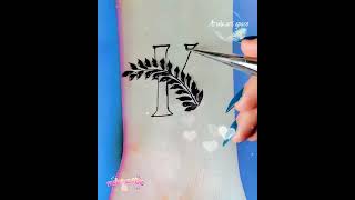 Elegant and beautiful black henna letter F | نقش حناء حرف K رووعة وانيق ??