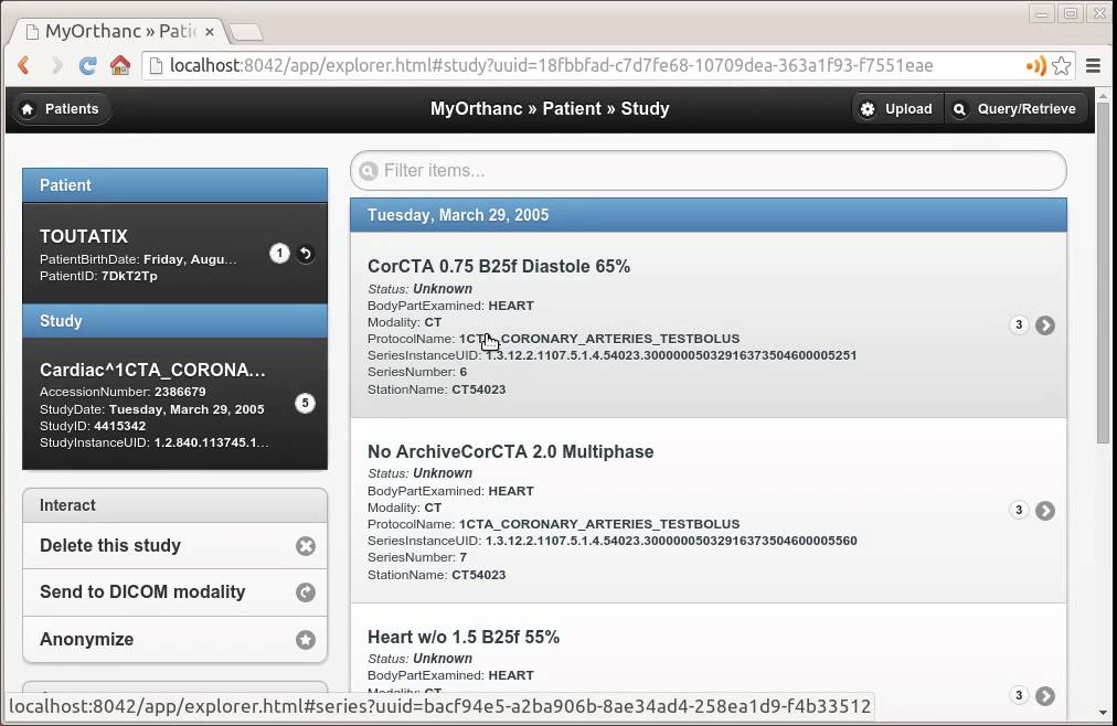 Demo of DICOM Query/Retrieve with Orthanc - YouTube