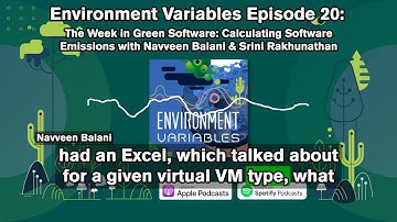 Environment Variables Podcast E20 Calculating Software Emissions w/Navveen Balani  Srini Rakhunathan