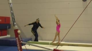 Roundoff dismount drills for beam