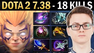 Invoker Gameplay Miracle with 18 Kills and 979 GPM - Dota 7.38