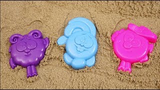 Учим цвета на английском языке с ребенком  Лепим из песка смешариков бараша кроша нюшу ежика