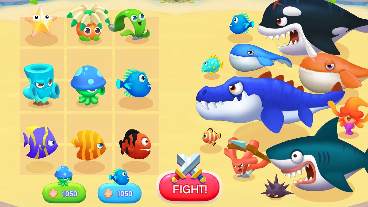 MERGE FISH: DEEP SEA WARFARE - Merge Plants Vs Fish Master Battle, Strategy Gameplay!