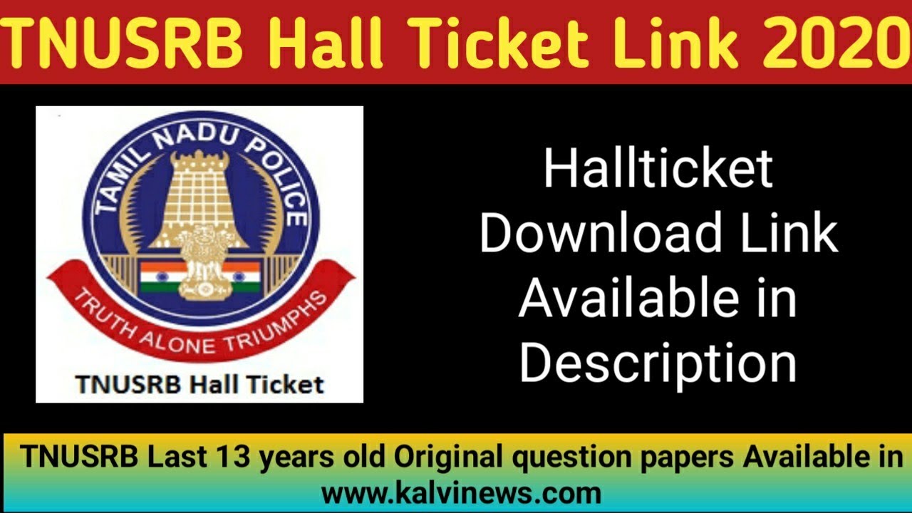 tnpolice Exam Hallticket 2020 | tnusrb Hall ticket Download 2020 (www.tnusrbonline.org)