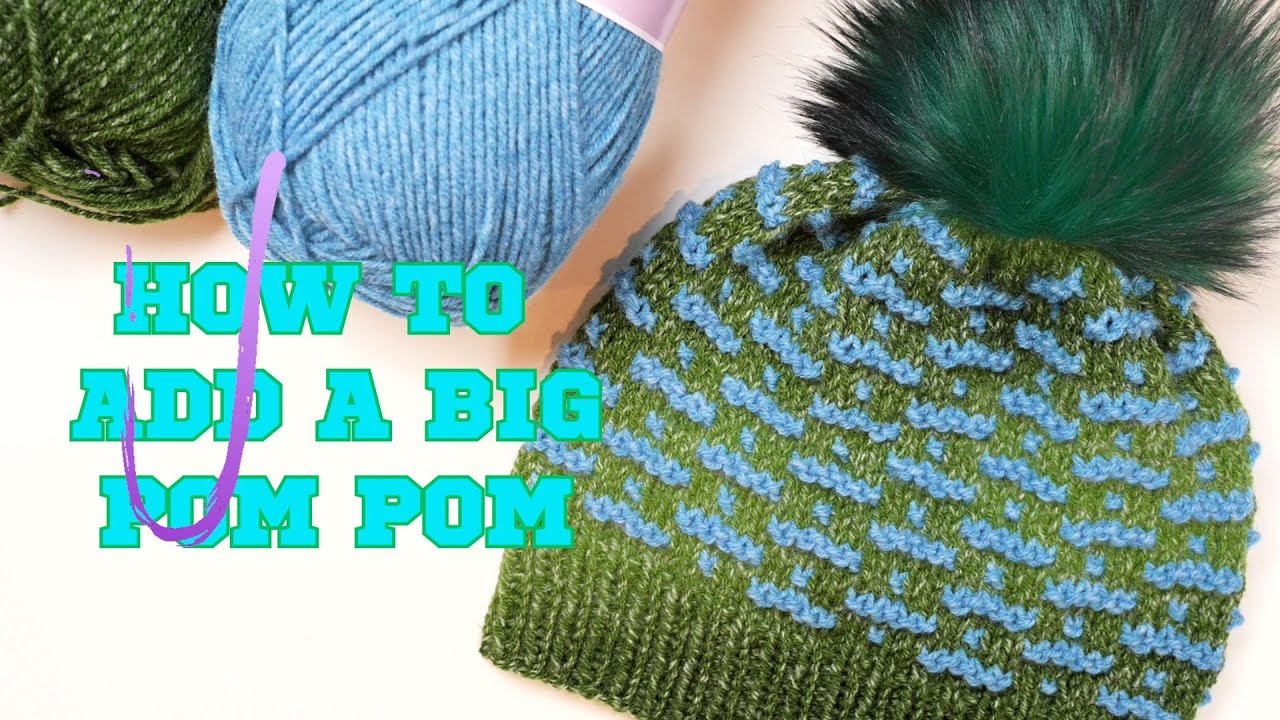 Surell hand sewn crocheted black hat w/ faux fur Pom Pom Pom Crochet Beanie Pattern - Easy Crochet Patterns main image 4