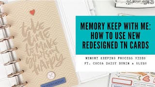 memory keeping process| how to use tn journal cards in memory planner |ft. cocoadaisy denim & blush