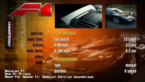Need for Speed II Soundtrack - McLaren F1