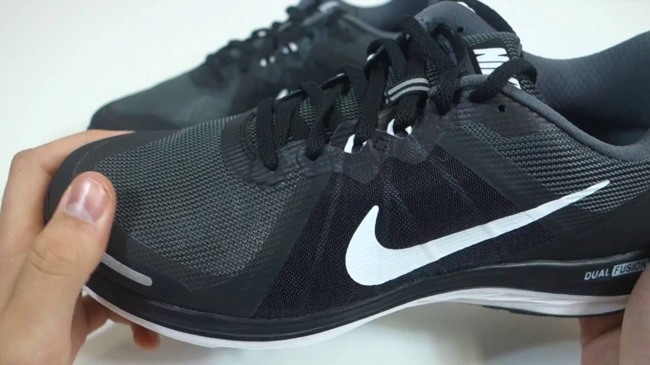 nike dual fusion x2 black running shoes