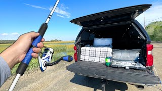 Eating Whatever I Catch.. Truck Camping (Saltwater Fishing)