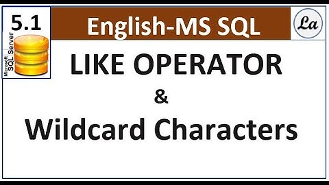 Like Command in SQL with example | Wildcard Characters