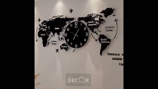 3D Acrylic Stylish World Map Clock