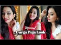 Durga Puja Look/ Saree Styling! Full Makeup With Ponds BB Cream &amp; Hair Care @KamaAyurvedaIN