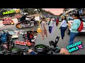 Crazy college girls reactions on full revv z1000 harley backfires