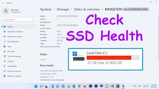 how to check ssd drive health, space & temperature in windows 11