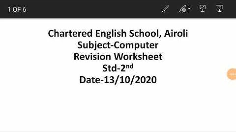 Std 2nd Subject Computer  - Revision Worksheets 2
