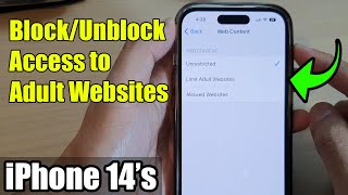 iPhone 14/14 Pro Max: How to Block/Unblock Access to Adult Websites screenshot 1