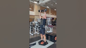 Dumbbell squat bicep curl shoulder press