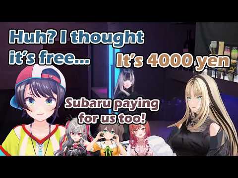 Subaru surprised when she got asked to pay for Niko and Raden Bar Cafe [hololive/ENG Subs