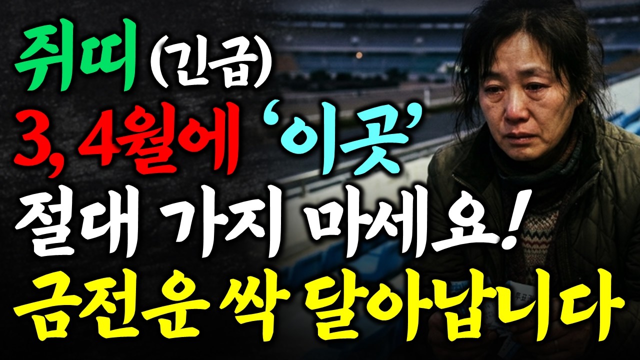 쥐띠는 3, 4월에 절대 가면 안 되는 '이곳' 금전운 싹 달아납니다 절대 가지 마세요! 쥐띠운세, 쥐띠금전운세, 풍수지리