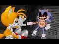 Sonic.exe chasing Tails + FNF - Sonic And Tails Dancing Meme - Good Ending( FNF Animation )