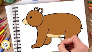 Hướng dẫn cách vẽ CON GẤU, Tô màu CON GẤU - How to draw a Bear