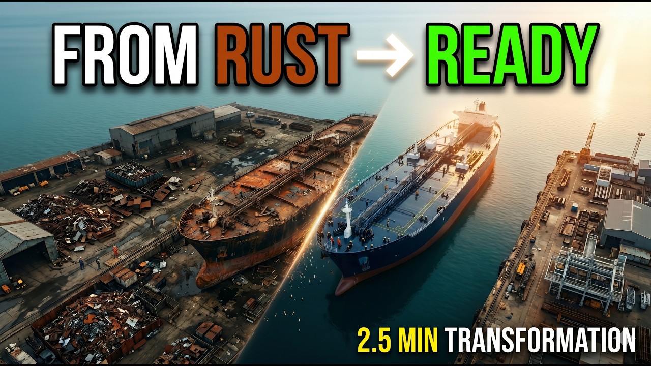 Shipon Rst From Rust to Ready: Tanker Ship Restoration in 2.5 Minutes - YouTube