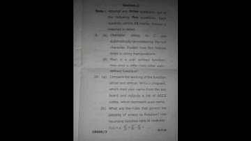Previous year question paper BCA sem 2 ||   C programming