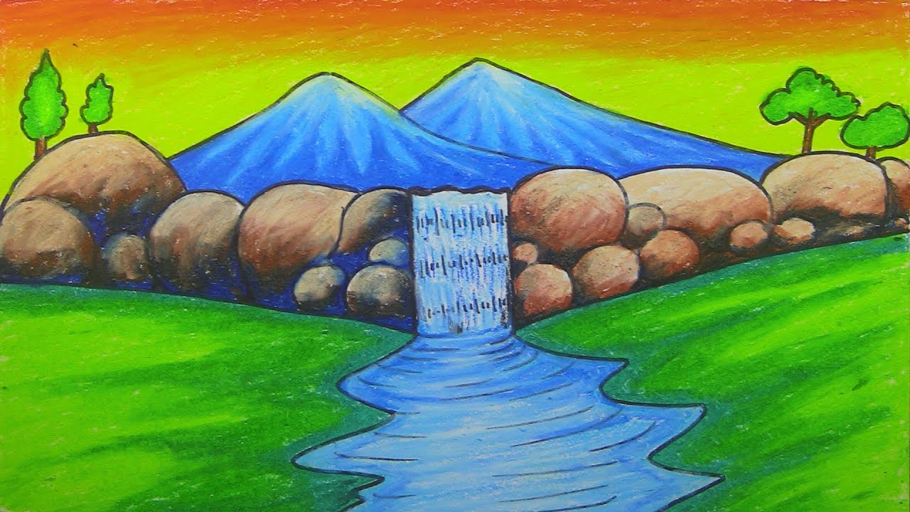 How to Draw Easy Scenery Step By Step - YouTube