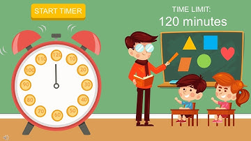 2 Hour Timer with Animated Alarm Clock and Child Friendly Graphics