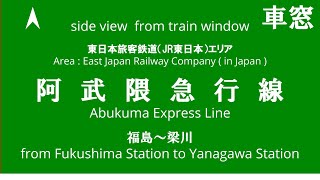 福島駅から梁川駅 阿武隈急行 8100系 A-15編成 車窓 （2024/2/17）