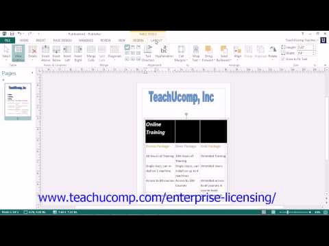 Microsoft Office Publisher Tutorial 2013 Using Tables 8.4 Employee Group Training