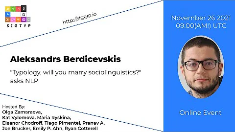 SIGTYP Lecture Series: Sasha Berdicevskis. "Typolo...