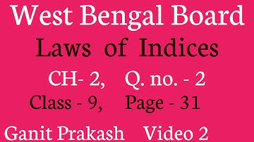 Laws of Indices Part 2 | Class IX Math Chapter 2 | WB Class 9 Math Chapter 2 | West Bengal Board |