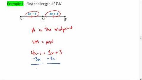 1.3 (1 of 3) Midpoint of a Segment