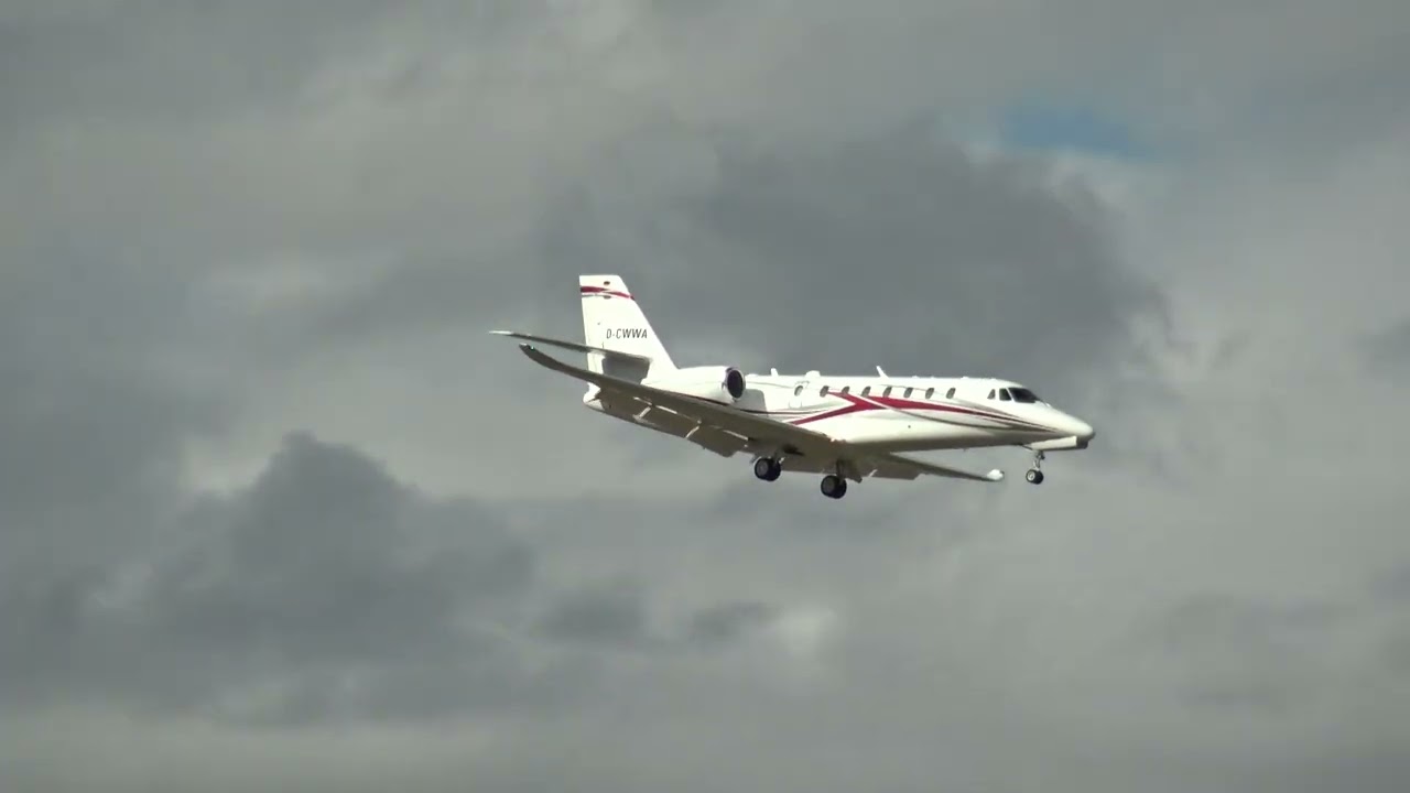 Private Cessna 680 Citation Sovereign Plus D-CWWA Landing Malaga LEMG