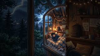 Why This Cozy Treehouse Will Put You to Sleep Instantly ⛈️#rainsounds #asmr